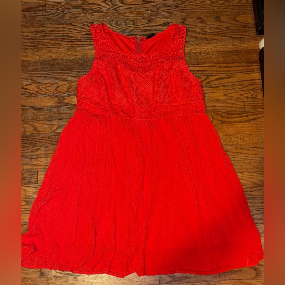 Torrid size 22 midi red orange dress gently used